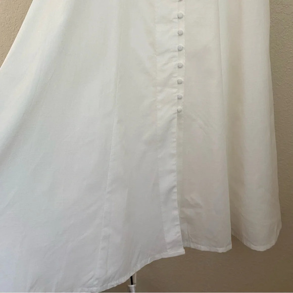 House of CB 'Ellery' Linen Puff Sleeve Sundress midi white‎ NWOT M - Picture 8 of 16